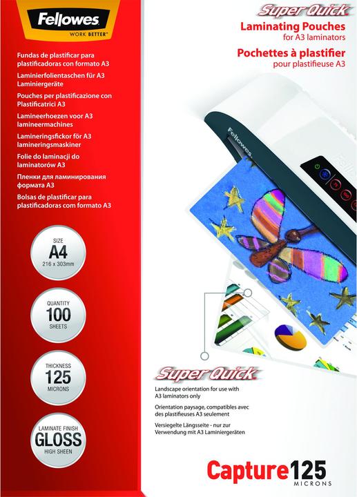 Actual product image Fellowes SuperQuick (A4, 100 Piece, 125 µm)