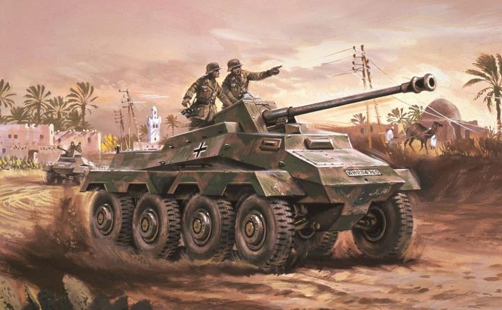 Actual product image Airfix Kit armored scout car Sd.Kfz.234 1:76