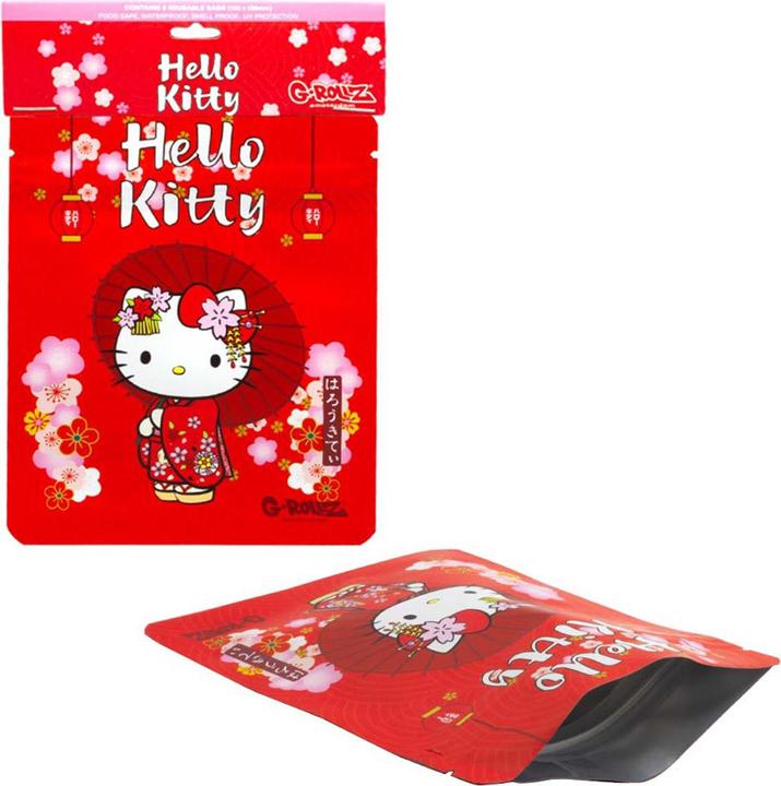 Produktbild G-Rollz Hello Kitty Kimono Red Smellproof Bags Hello Kitty 100 x 125mm 8pcs