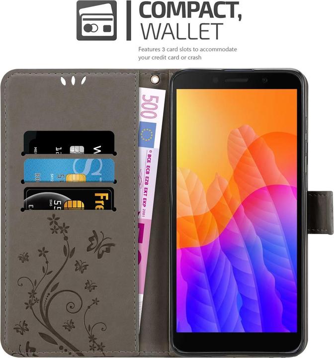 Actual product image Cadorabo Flower Book Cover (Huawei Y5p)