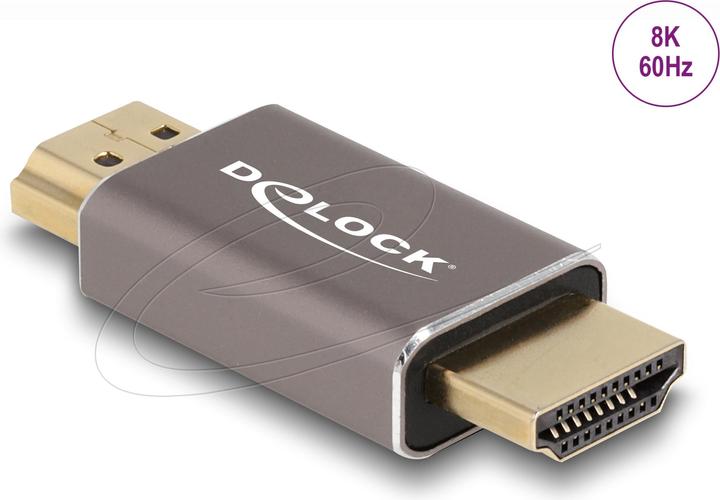 Delock HDMI verloopstekker naar stekker 8K 60 Hz grijs metaal (HDMI, 2.94 cm)