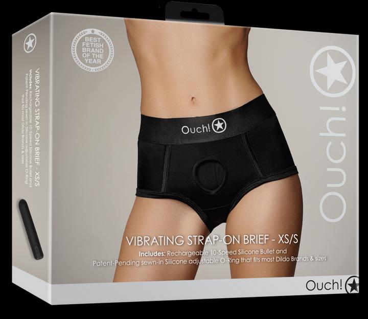 Ouch! Vibrating Strap-on Brief - XS/S