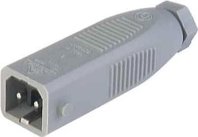 Actual product image Hirschmann ST series 2 way plug w/strain relief,16A