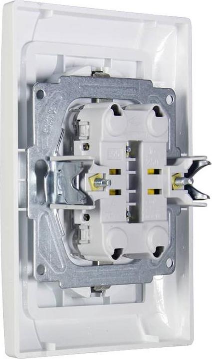 Actual product image Gunsan Eqona 2-way socket outlet completely flush-mounted white