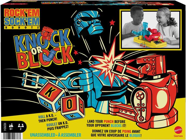 Actual product image Mattel Games Rock 'em Sock 'em Knock or Block (Multilingual)
