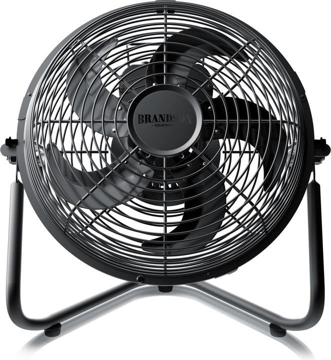 Brandson Windmaschine, Bodenventilator im Retro Stil, hoher Luftdurchsatz, 55W, Schwarz, 30 cm Ø, neigbar (55 dB)