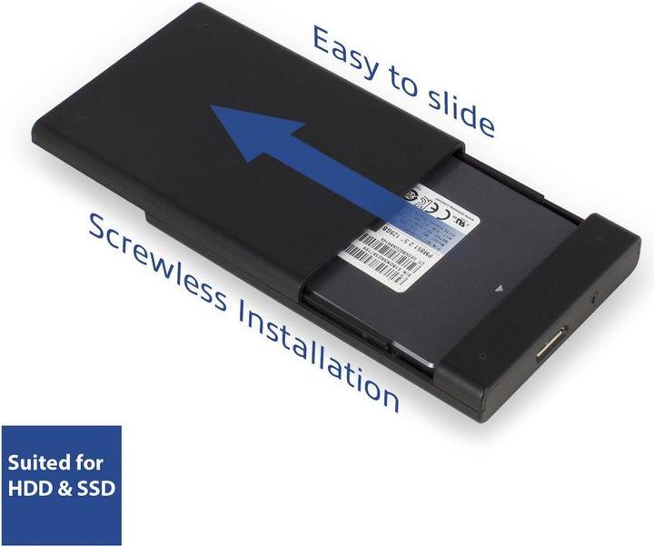 Produktbild 2.5" SATA hard drive enclosure, screwless, USB 3.2 Gen1 (2.5")