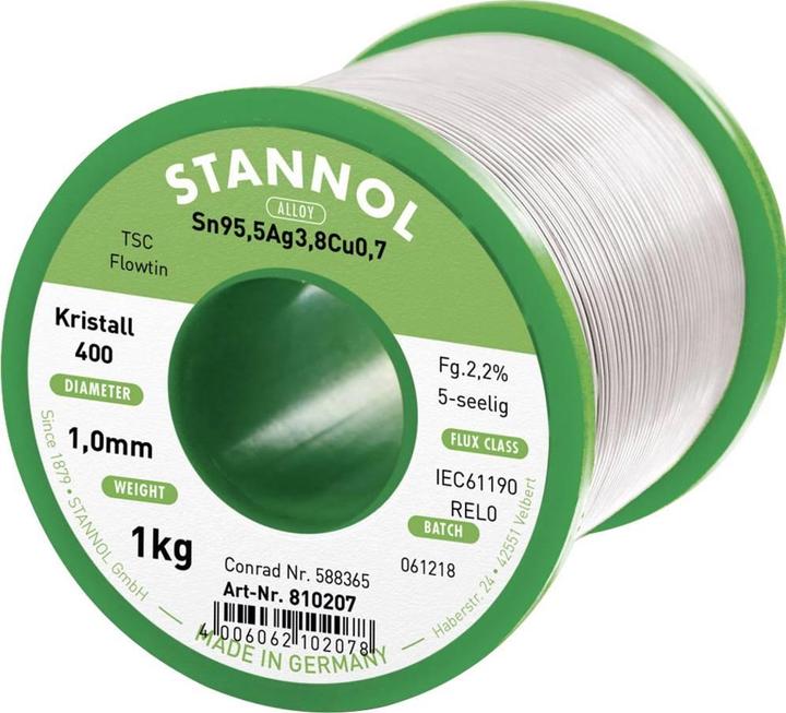 Actual product image Stannol Solder, lead free coil Flowti (Soldering Coil Kit)