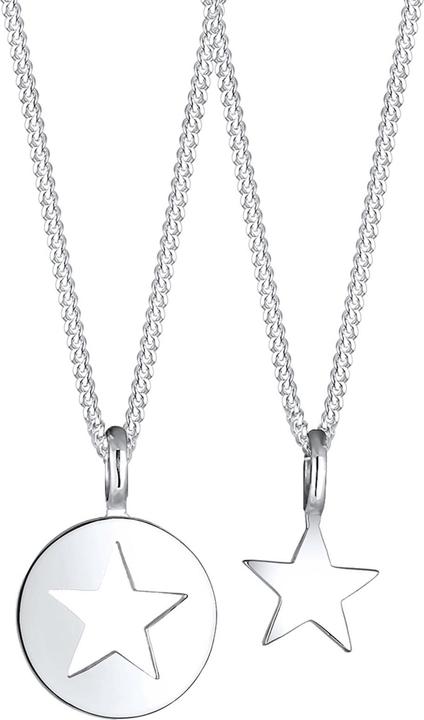Elli Mutter Kind Set Stern-Anhänger Cut Out Design (Sterling Silber, 45 cm)
