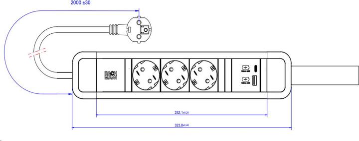 Image du produit Bachmann 350.017 (3 x, CEE 7/3, 2 m)