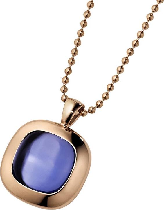 Immagine prodotto Xen Ciondolo placcato oro rosa con quarzo idrotermale blu 12x12 mm (Acciaio inossidabile)