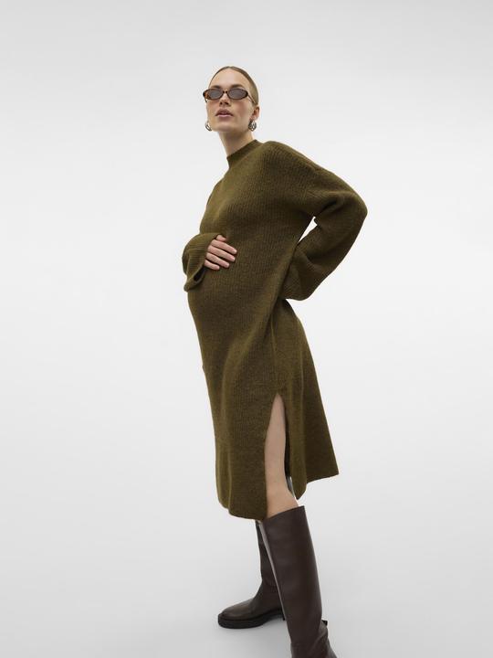 Actual product image Mamalicious Regular fit Round neck Ribbed cuffs Wide sleeves Midi dress Knitted dress (L)