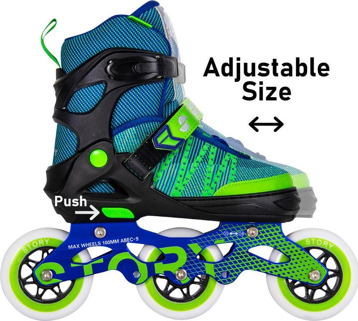 Image du produit Story Patins à roulettes en ligne Urban réglables vert 31-34 (1100005047881) (31)