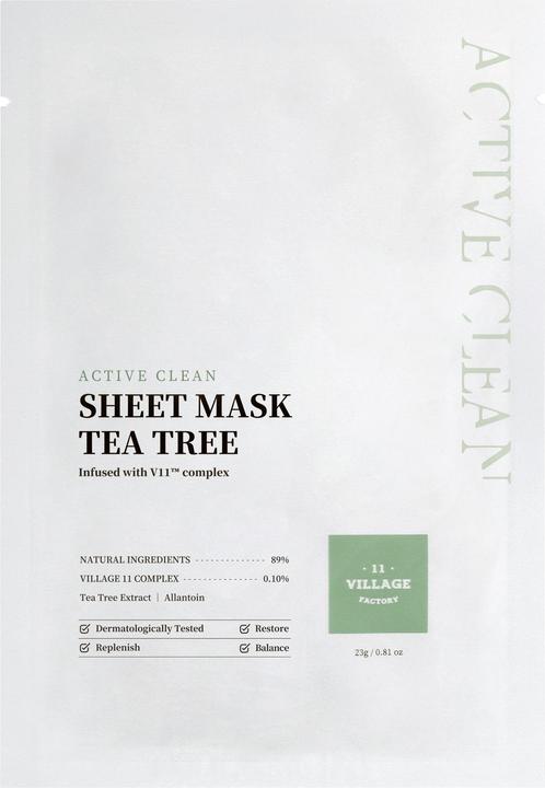 Village 11 Factory Active clean sheet mask tea tree (masque de feuilles de thé)