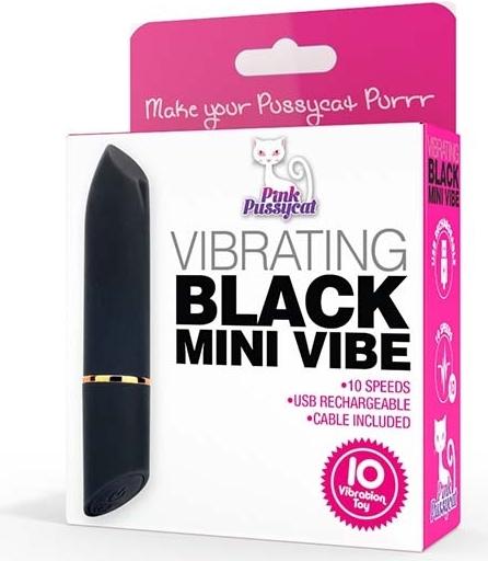 Actual product image Pink Pussycat Vibrating Black Mini Vibe