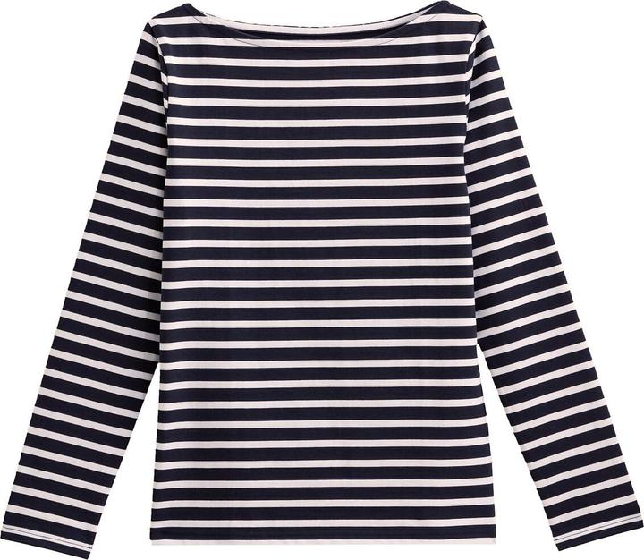 Produktbild La Redoute Collections Langarmshirt mit U-Boot-Ausschnitt und Streifenmuster (L)