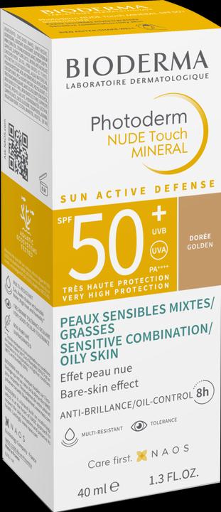 Produktbild Bioderma Photoderm Nude Touch Mineral SPF50+ dorée (Sonnencreme Gesicht, SPF 50+, 40 ml)