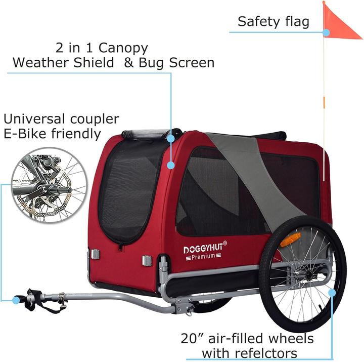 Immagine prodotto Tiggo Premium XL Hundefahrradanhänger bis 45 kg