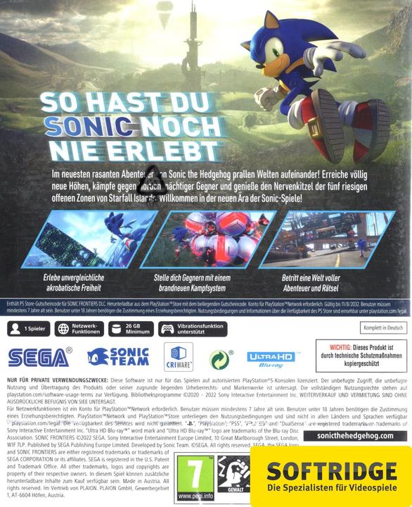 Produktbild Sega Sonic Frontiers - Day One Edition (PS5, DE)