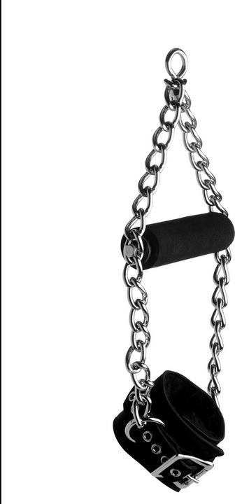 Actual product image XR Brands Fur Lined Nubuck Leather Suspension Cuffs with Grip