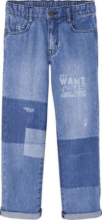 Actual product image Vertbaudet Boys' straight jeans with patches (92)