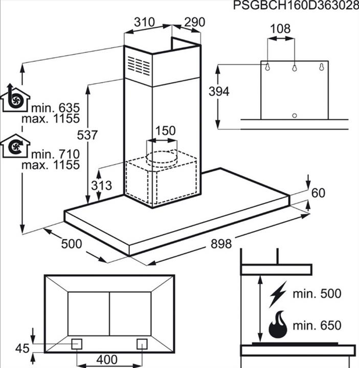 Image du produit AEG DBB5960HM (Hotte murale)