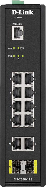 Actual product image D-Link DIS-200G-12S Industrial 12-Port Layer2 Smart Managed PoE (12 Ports)
