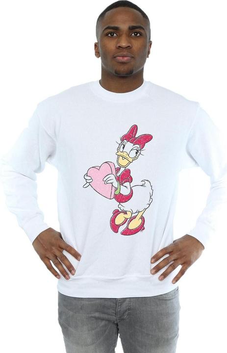 Actual product image Disney Mens Daisy Duck Love Heart Sweatshirt (4XL)