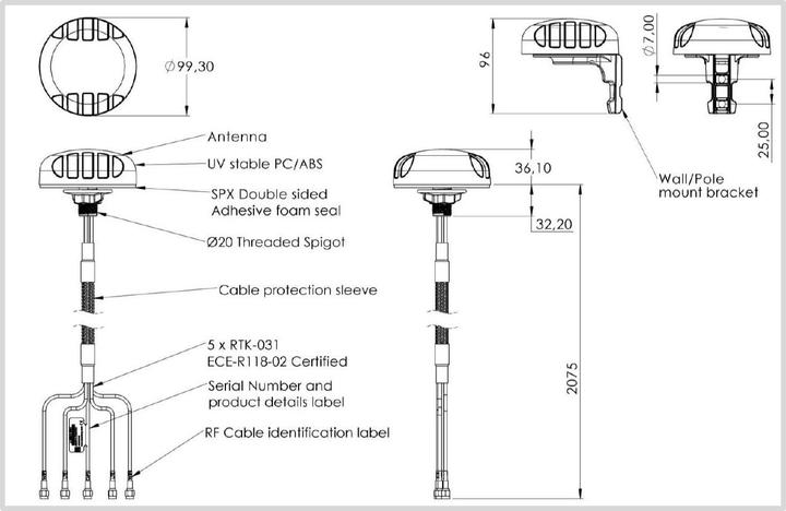 Produktbild Upgrade Solutions USL 5G/LTE-Antenne USL-1007341 SMA 16 dBi Rundstrahl