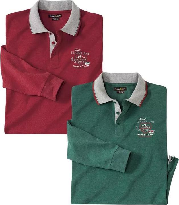 Actual product image Atlas For Men Mens Long-Sleeved Polo Shirt (Pack of 2) (L)