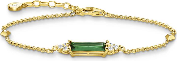 Produktbild Thomas Sabo Armband Grüner Stein Gold (19 cm, 750 Gelbgold Vergoldung, 925 Sterlingsilber)