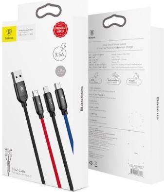 Image du produit Baseus Trois couleurs primaires 3 en 1 (1.20 m, USB 2.0)