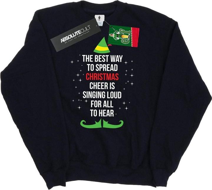 Actual product image Elf Womens/Ladies Christmas Cheer Text Sweatshirt (XXL)