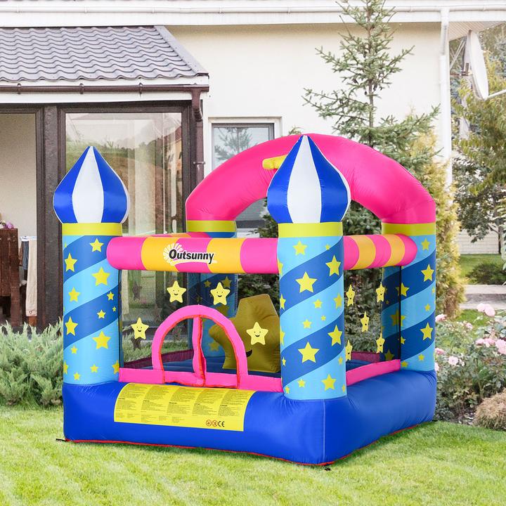 Actual product image Outsunny Children's bouncy castle in castle and star design