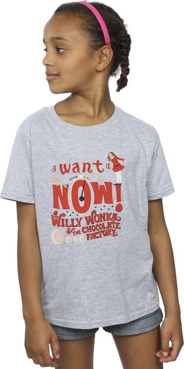 Immagine prodotto Willy Wonka & the Chocolate Factory Verruca Salt I Want It Now Maglietta Ragazze (140, 146)