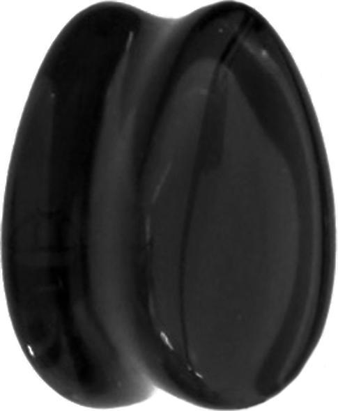 Produktbild Star Piercing Flared Plug Tropfen schwarz aus Glas (ohne Messing, Glas)