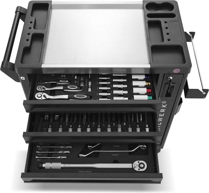 Image du produit Stahlwerk Chariot d'atelier PHOENIX Chariot à outils Chariot de montage 262 outils CrV (262 x)