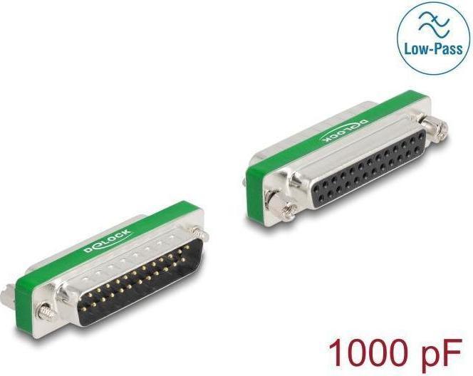 Immagine prodotto Delock Filtro di soppressione delle interferenze HF/EMI da spina a presa D-Sub 25 pin con filtro