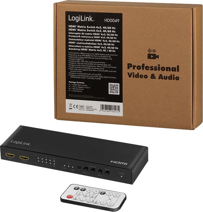 Immagine prodotto LogiLink Interruttore a matrice HDMI