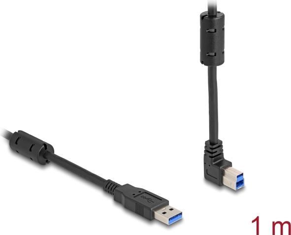 Actual product image Delock USB 5 Gbps cable type A plug to type B plug 90° o (1 m, USB 3.2 Gen 1)