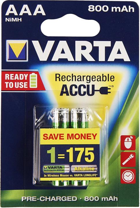 Actual product image Varta Recharge Accu Power (2 pcs., AAA, 800 mAh)