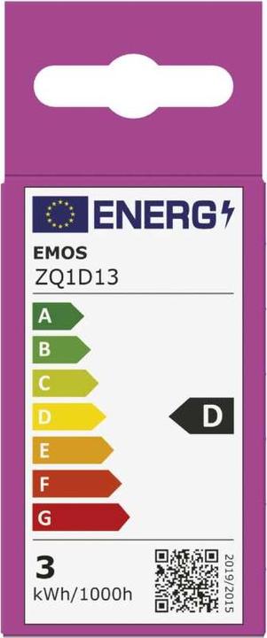 Energy Label Emos LED lamp Classic Mini Globe / E14 / 2.5 W (32 W) / 350 lm / Neutral white (E14, 2.50 W, 350 lm, 1 x, D)