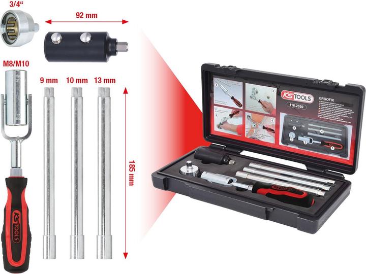 Immagine prodotto KS Tools Set di montaggio lavabo, 6 pezzi, Acciaio al cromo vanadio finissimo