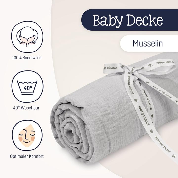 Actual product image Julius Zöllner Cuddly cotton muslin blanket 70 x 100 cm (70 x 100 cm)