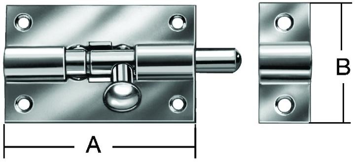 Actual product image Abus VORMANN Grendelriegel,mit Schlaufe,Knopfgriff,gerade,55x35, silber (Grendel bolt, 1 pcs.)