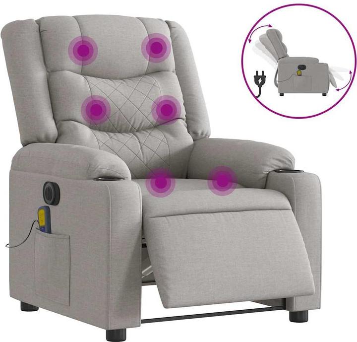 Produktbild VidaXL Massagesessel Elektrisch Wolkengrau Stoff