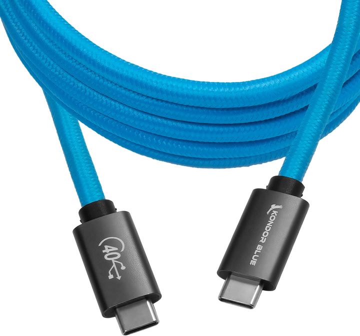 Produktbild Kondor Blue THUNDERBOLT 4 USB 4.0 TYPE C CABLE BLAZING 40G SPEEDS 5A 100W STRAIGHT 6 FT (1.83 m, USB 4.0)