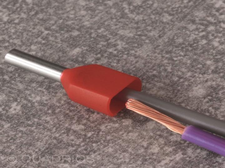 Actual product image Quadrios 22C434 Twin ferrule 0.75 mm² Partially insulated Grey 1 set