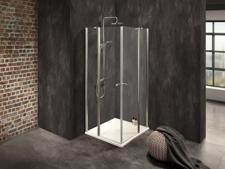Actual product image Dusbad Shower cubicle/ shower enclosure Vital 2 4-piece swing door on fixed part / corner shower (75 cm, 75 cm, 202.50 cm)