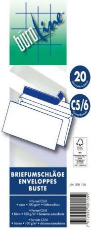 Image du produit BüroLine Enveloppe (C5, C6, 20 x)